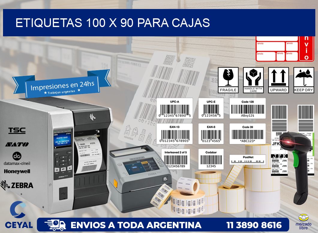 ETIQUETAS 100 x 90 PARA CAJAS