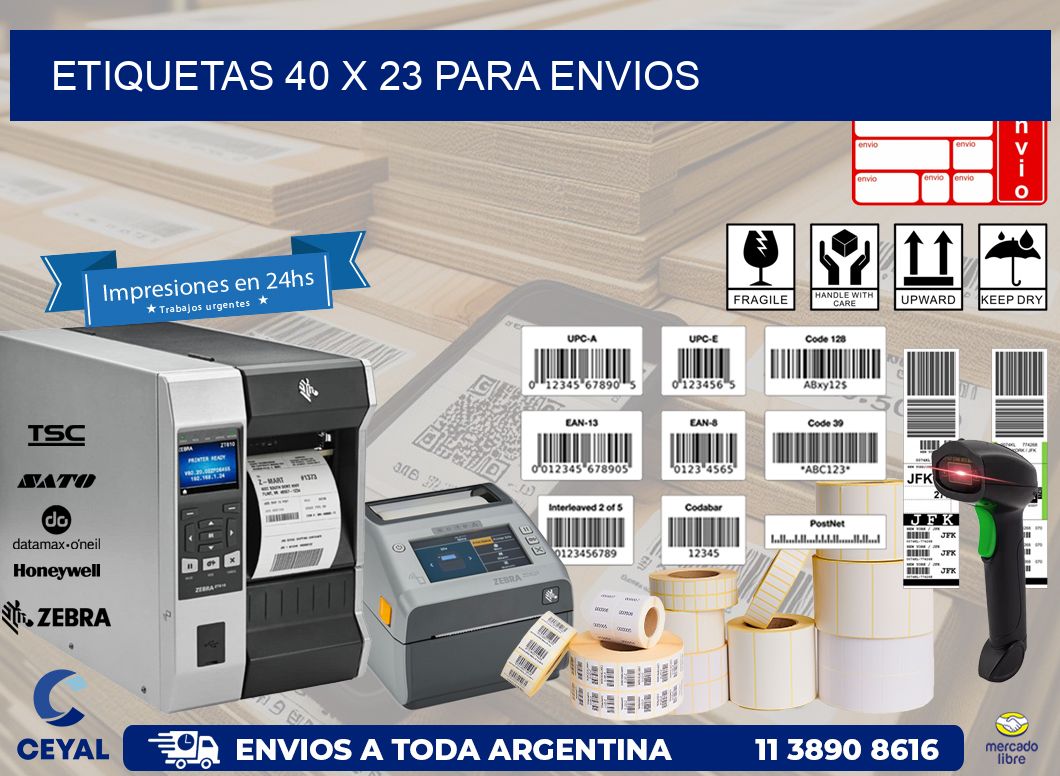 ETIQUETAS 40 x 23 PARA ENVIOS