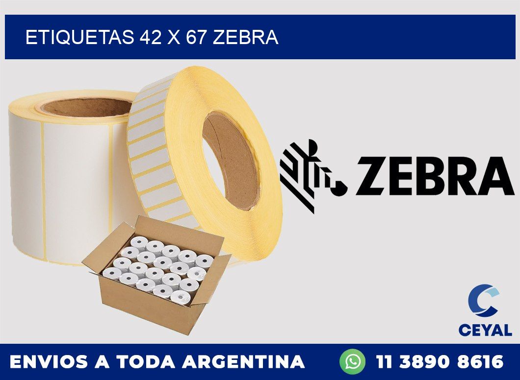 ETIQUETAS 42 x 67 ZEBRA