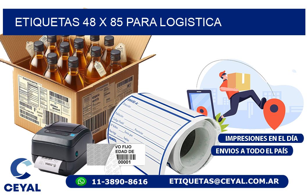 ETIQUETAS 48 x 85 PARA LOGISTICA