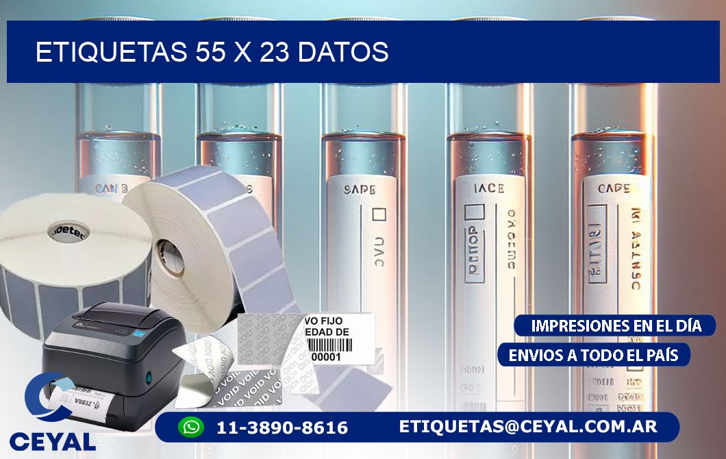 ETIQUETAS 55 x 23 DATOS