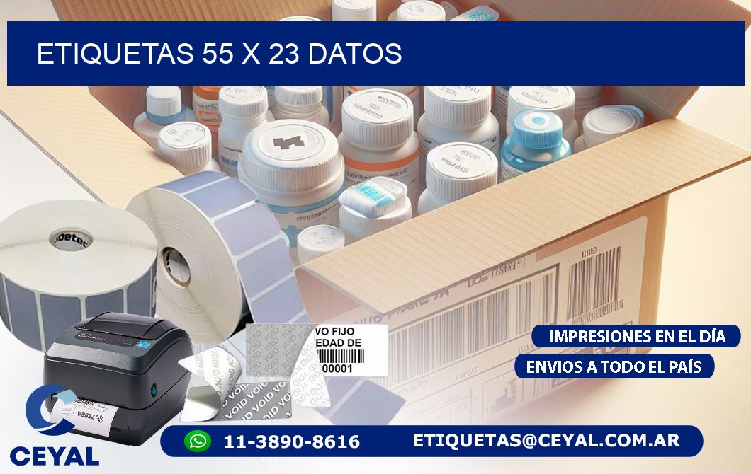 ETIQUETAS 55 x 23 DATOS