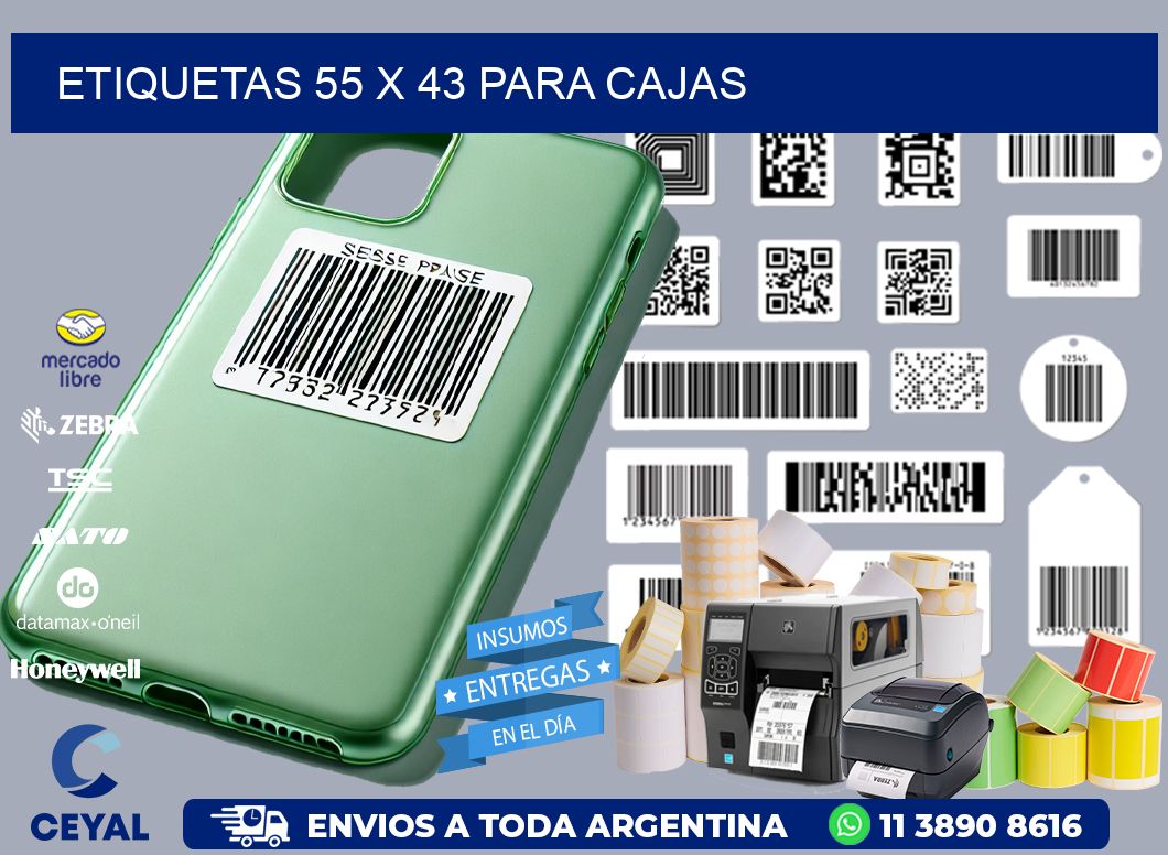 ETIQUETAS 55 x 43 PARA CAJAS