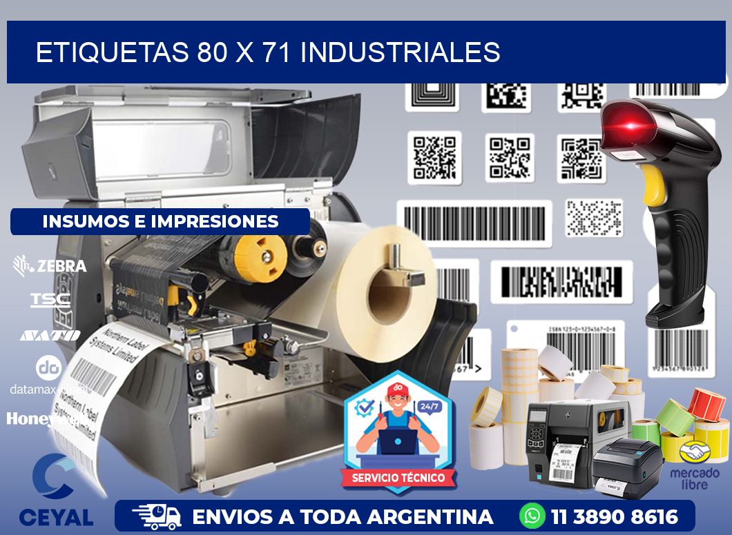 ETIQUETAS 80 x 71 INDUSTRIALES