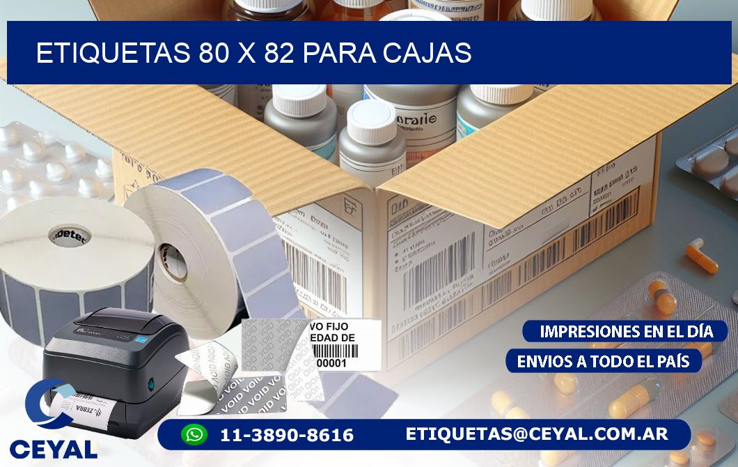 ETIQUETAS 80 x 82 PARA CAJAS