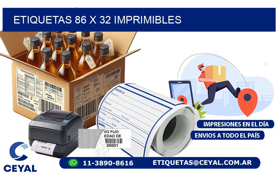 ETIQUETAS 86 x 32 IMPRIMIBLES