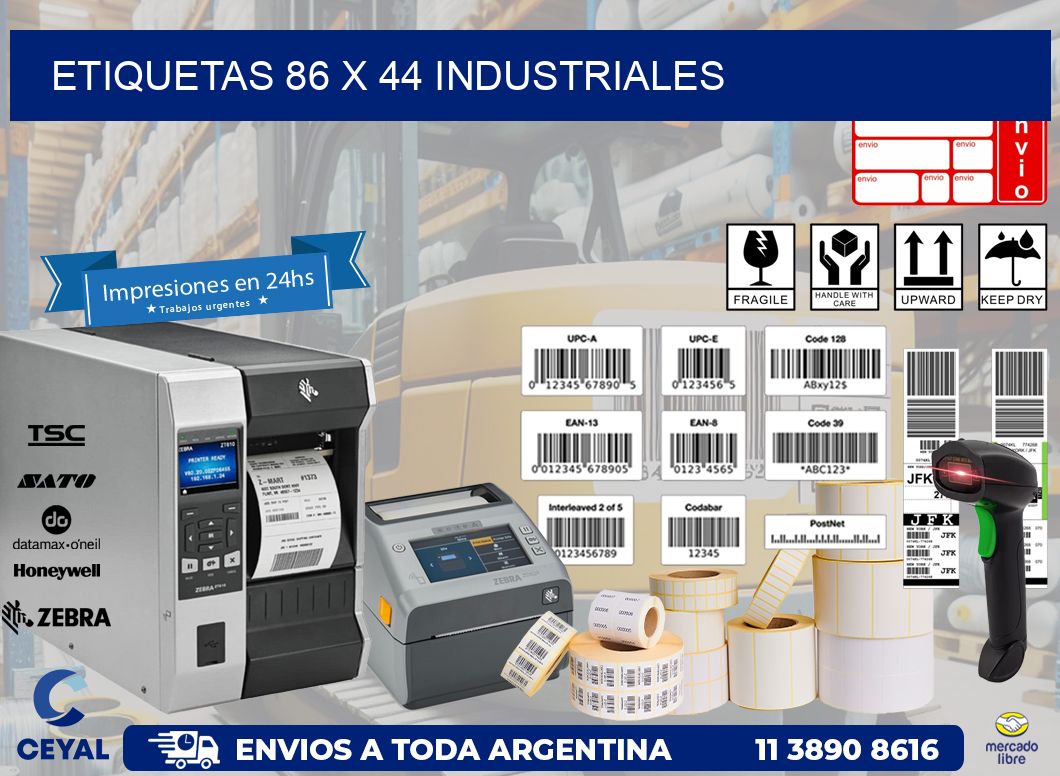 ETIQUETAS 86 x 44 INDUSTRIALES