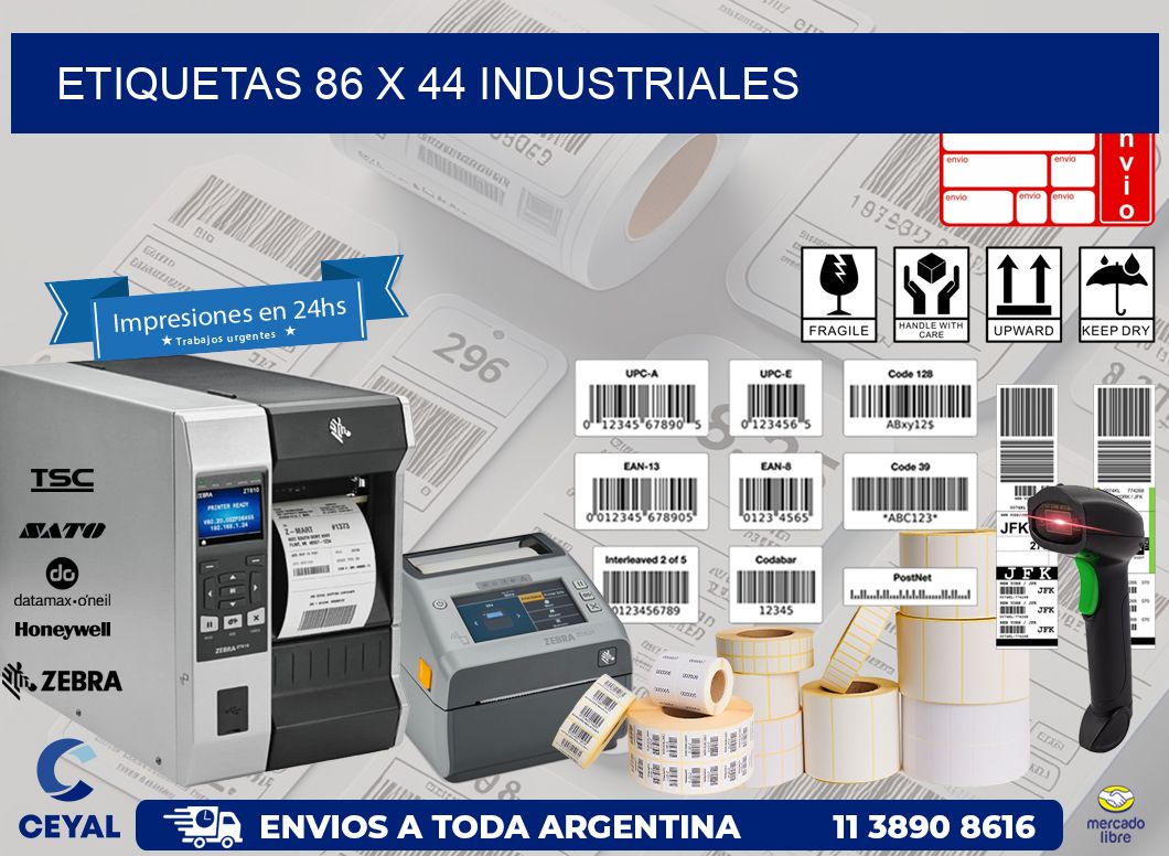 ETIQUETAS 86 x 44 INDUSTRIALES