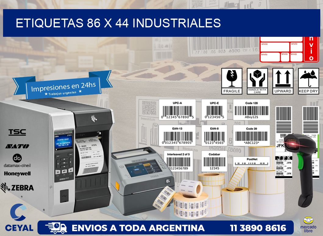 ETIQUETAS 86 x 44 INDUSTRIALES