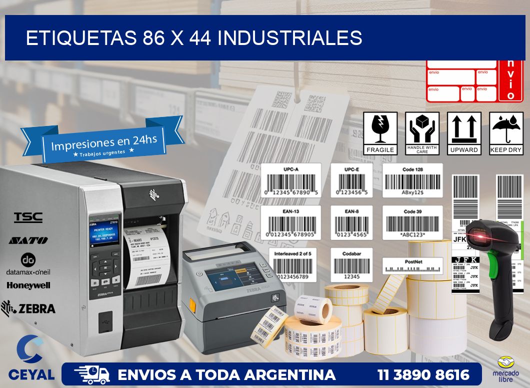 ETIQUETAS 86 x 44 INDUSTRIALES