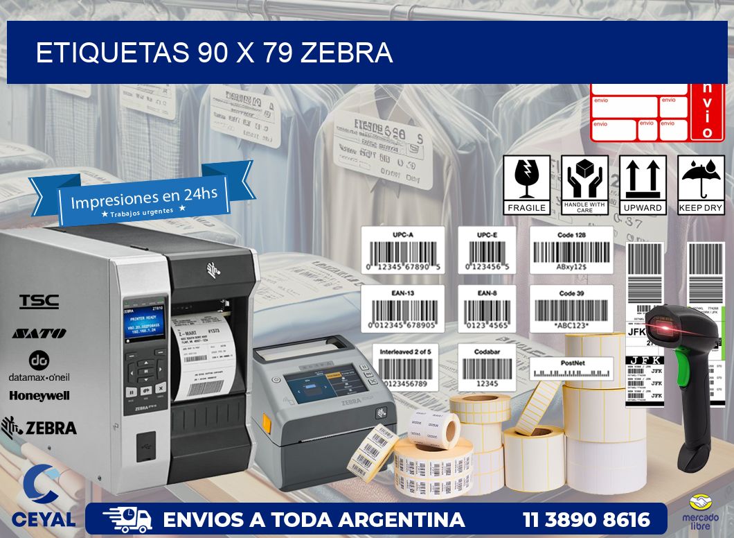 ETIQUETAS 90 x 79 ZEBRA