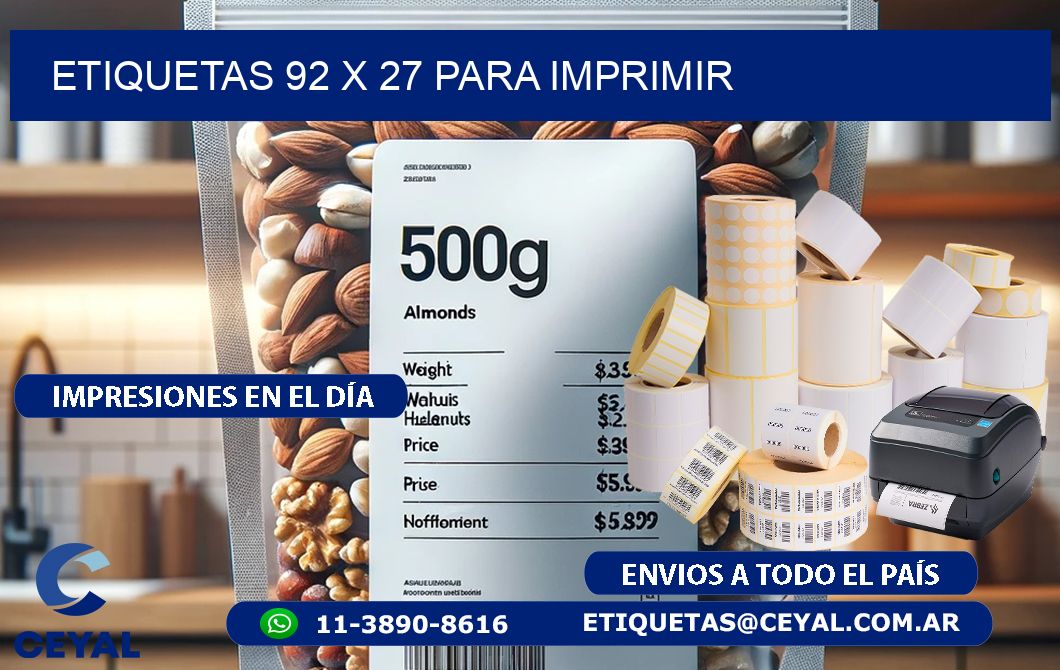 ETIQUETAS 92 x 27 PARA IMPRIMIR