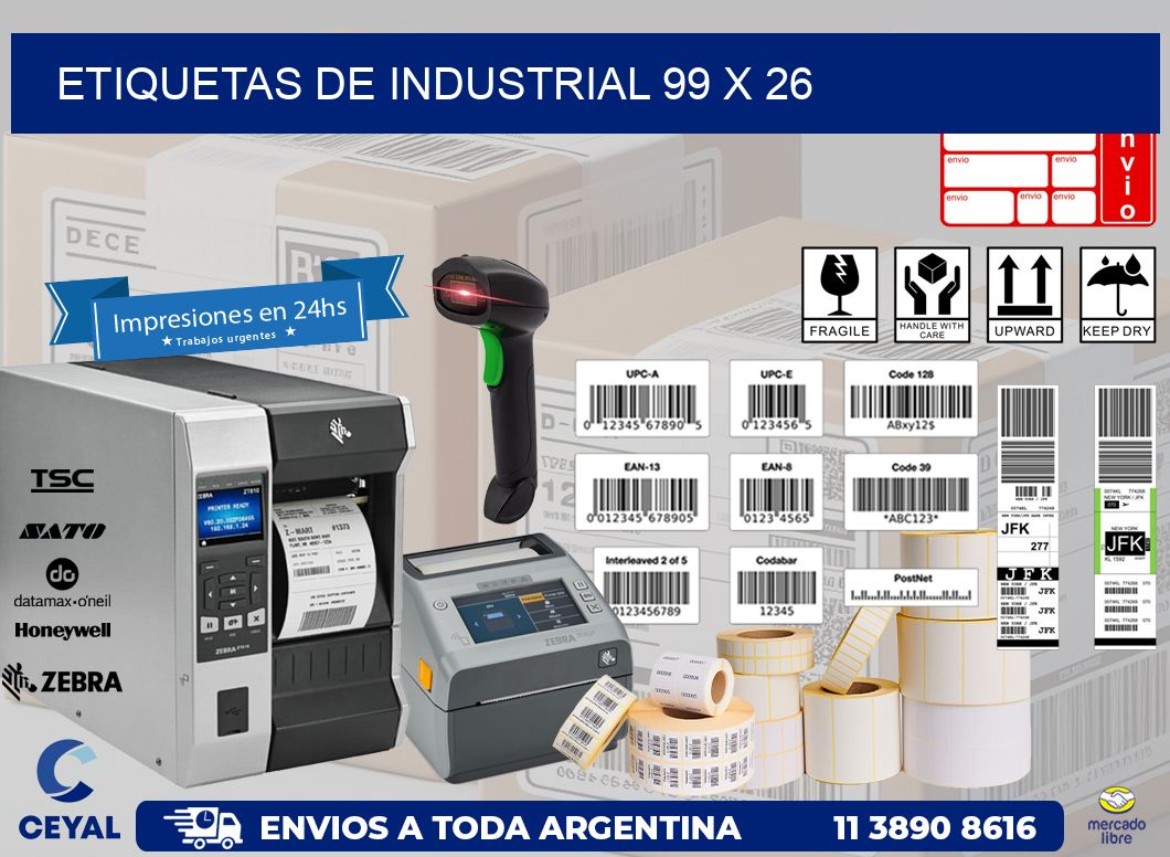 etiquetas de industrial 99 x 26