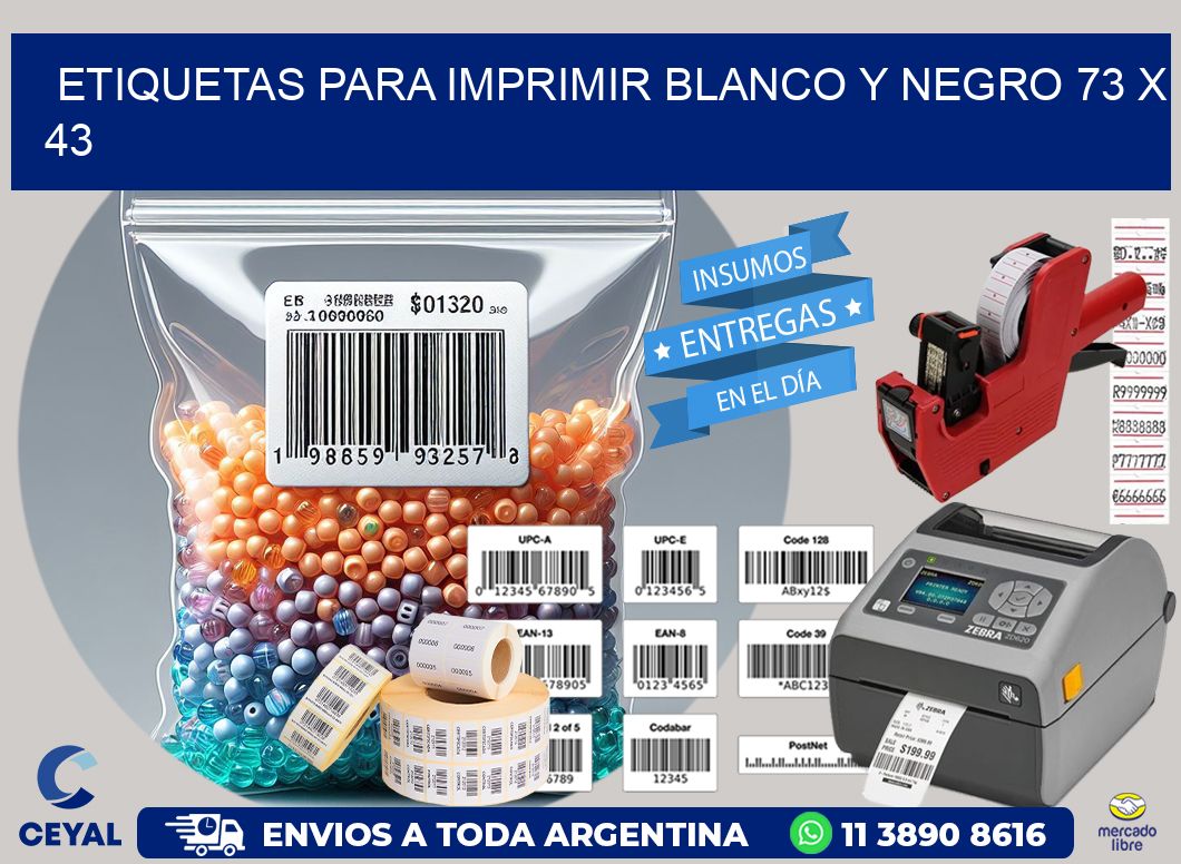 etiquetas para imprimir blanco y negro 73 x 43