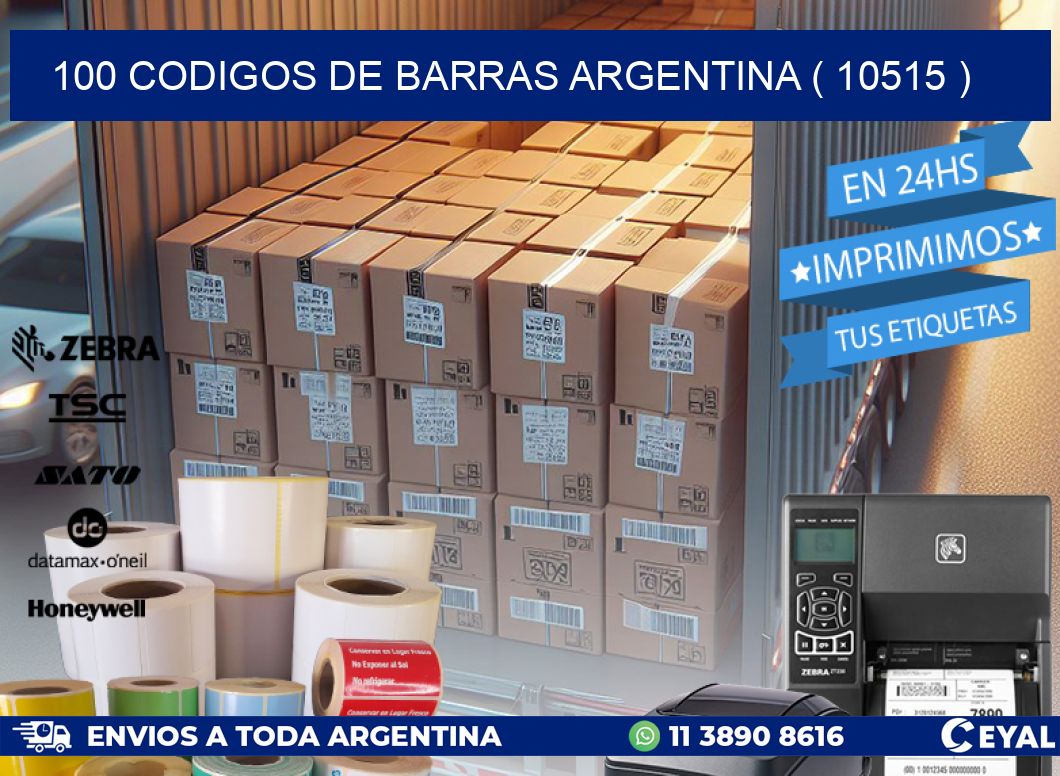 100 codigos de barras argentina ( 10515 )