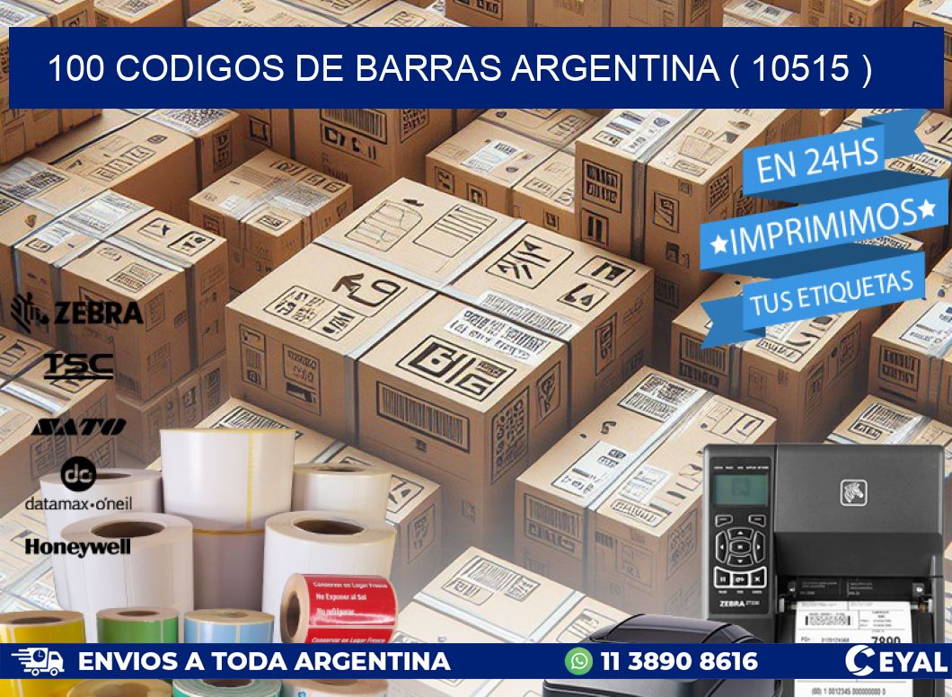 100 codigos de barras argentina ( 10515 )
