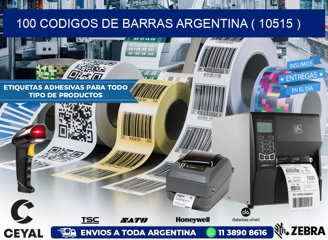 100 codigos de barras argentina ( 10515 )