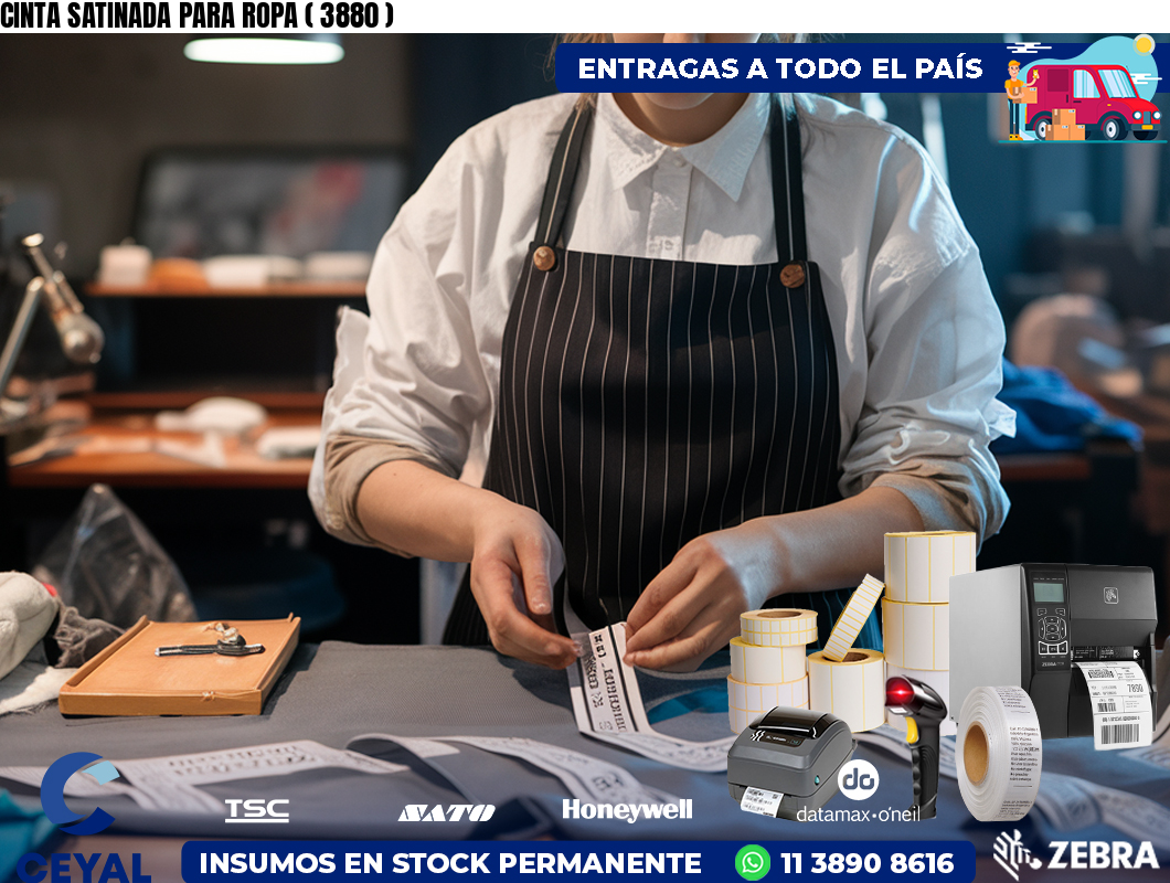 CINTA SATINADA PARA ROPA ( 3880 )