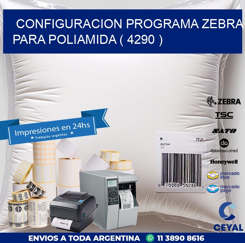 CONFIGURACION PROGRAMA ZEBRA PARA POLIAMIDA ( 4290 )