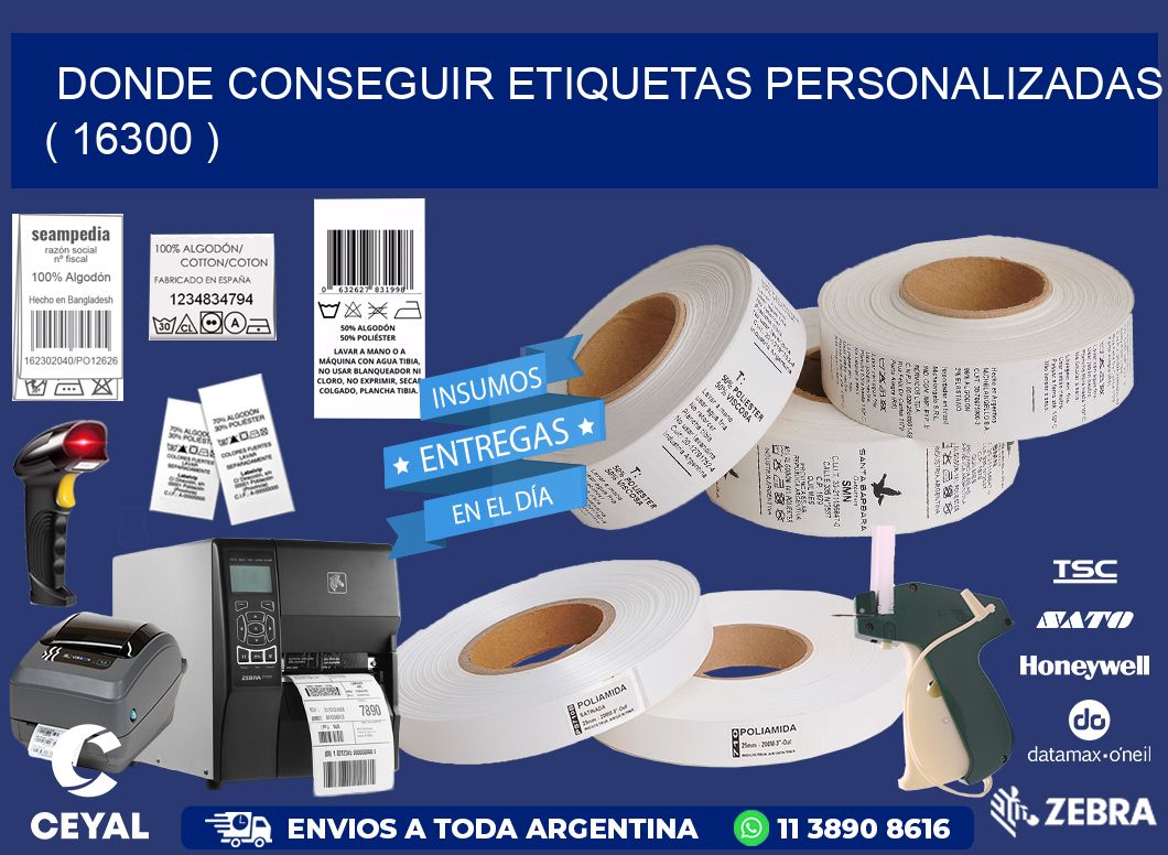 DONDE CONSEGUIR ETIQUETAS PERSONALIZADAS ( 16300 )