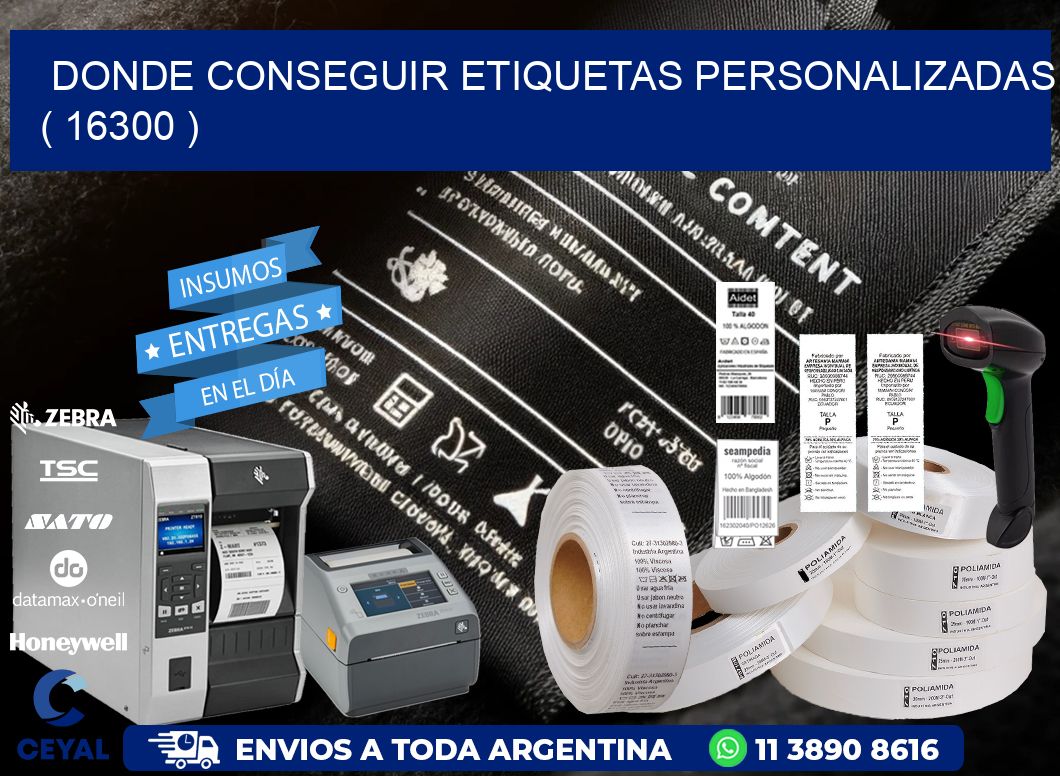 DONDE CONSEGUIR ETIQUETAS PERSONALIZADAS ( 16300 )