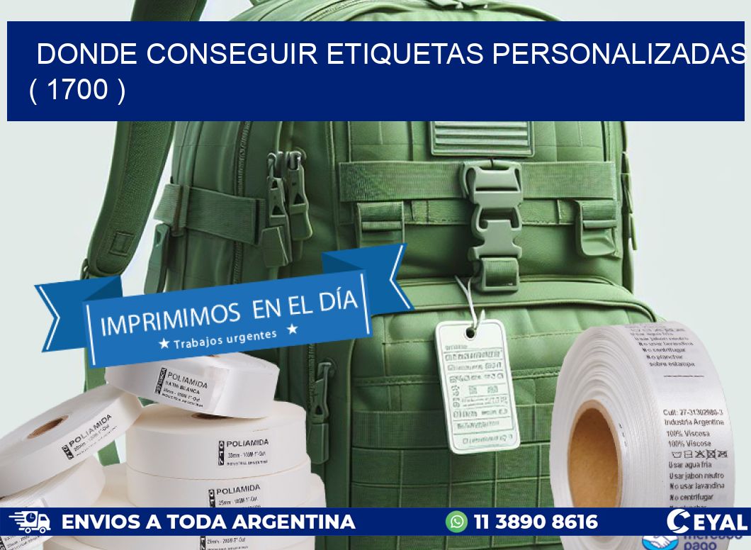 DONDE CONSEGUIR ETIQUETAS PERSONALIZADAS ( 1700 )