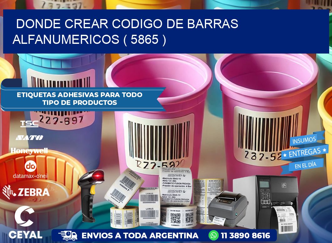 DONDE CREAR CODIGO DE BARRAS ALFANUMERICOS ( 5865 )