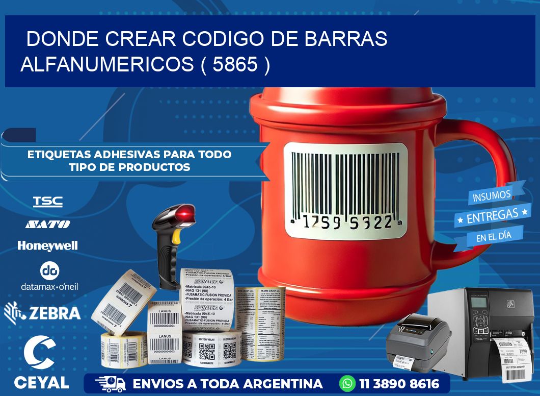 DONDE CREAR CODIGO DE BARRAS ALFANUMERICOS ( 5865 )