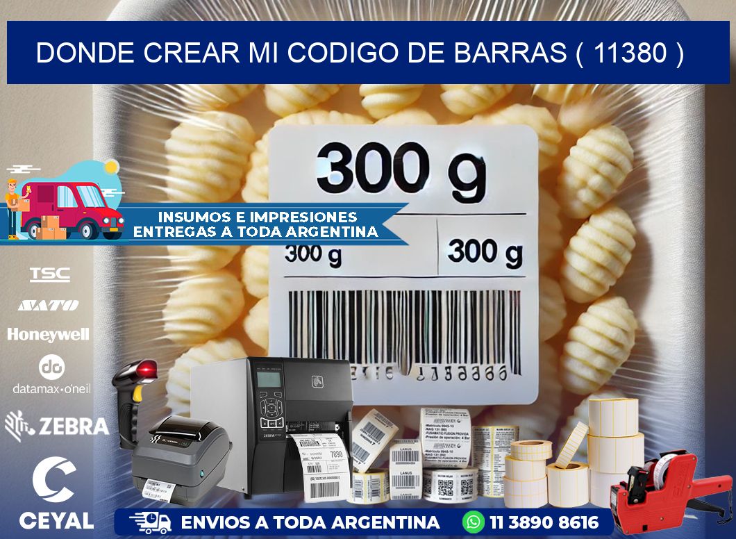 DONDE CREAR MI CODIGO DE BARRAS ( 11380 )