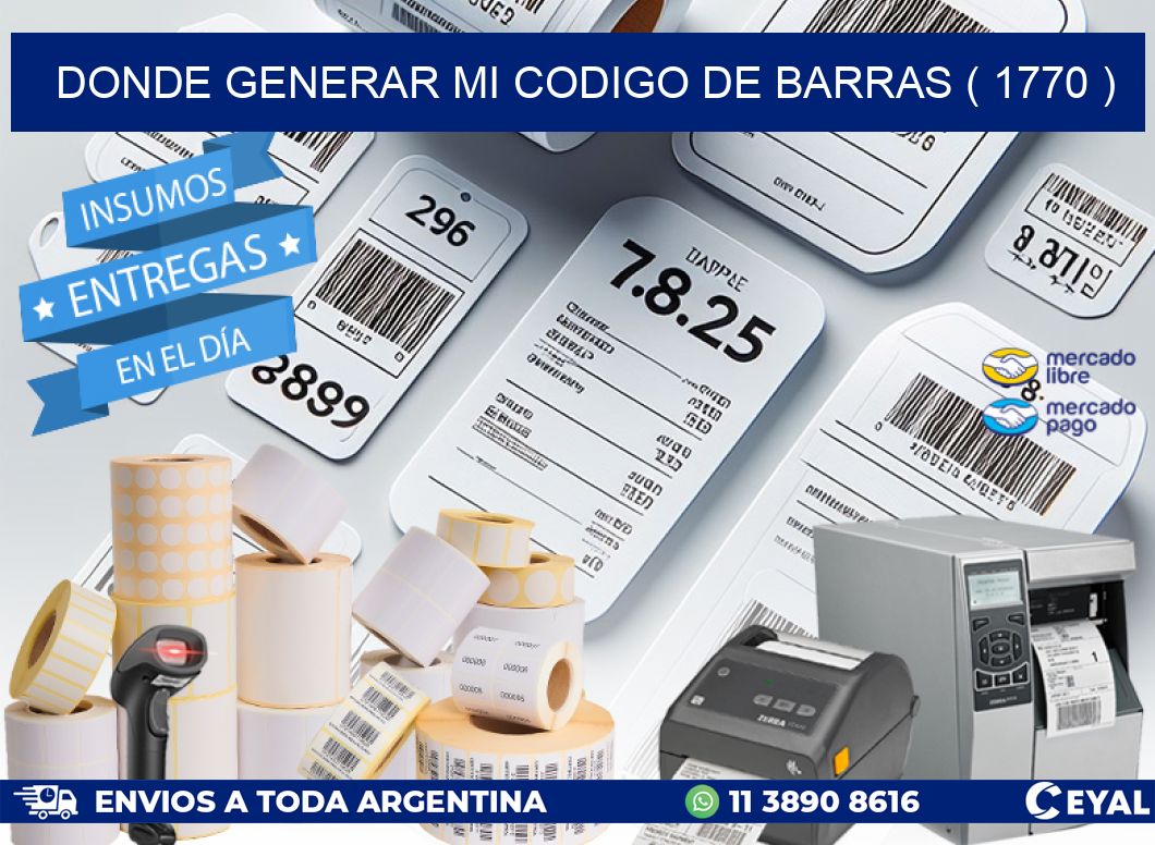 DONDE GENERAR MI CODIGO DE BARRAS ( 1770 )