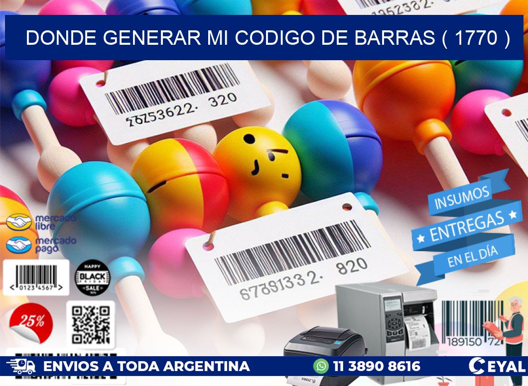 DONDE GENERAR MI CODIGO DE BARRAS ( 1770 )