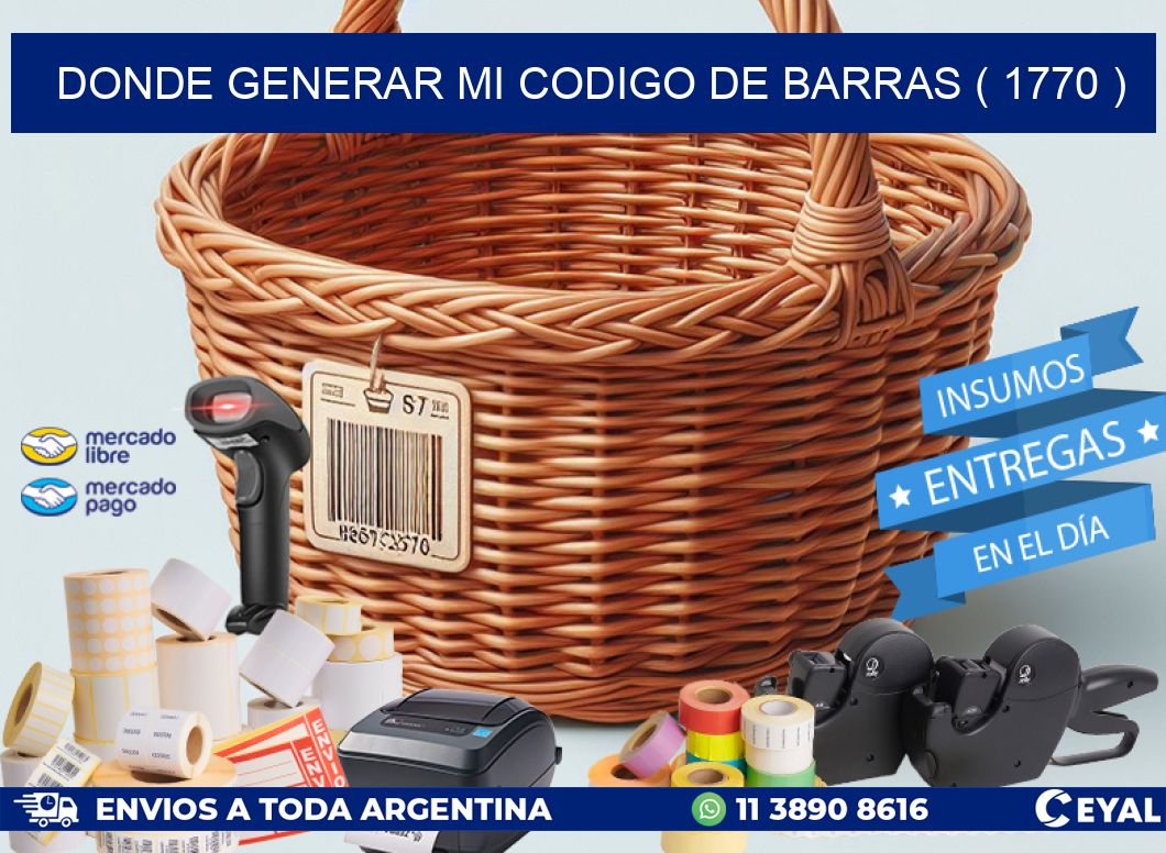 DONDE GENERAR MI CODIGO DE BARRAS ( 1770 )