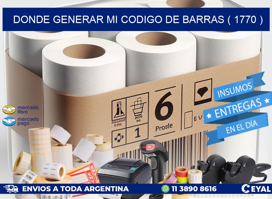 DONDE GENERAR MI CODIGO DE BARRAS ( 1770 )