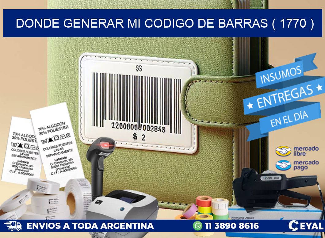 DONDE GENERAR MI CODIGO DE BARRAS ( 1770 )