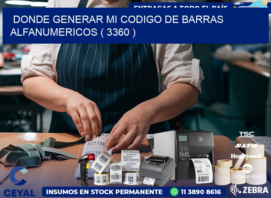 DONDE GENERAR MI CODIGO DE BARRAS ALFANUMERICOS ( 3360 )