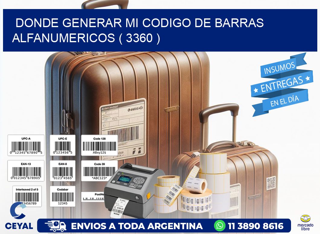 DONDE GENERAR MI CODIGO DE BARRAS ALFANUMERICOS ( 3360 )