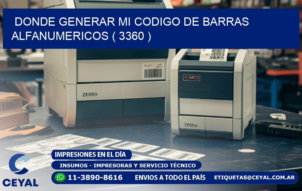 DONDE GENERAR MI CODIGO DE BARRAS ALFANUMERICOS ( 3360 )