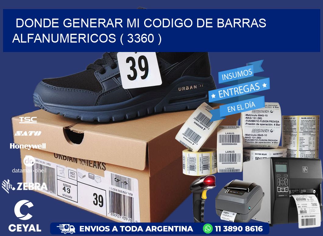 DONDE GENERAR MI CODIGO DE BARRAS ALFANUMERICOS ( 3360 )