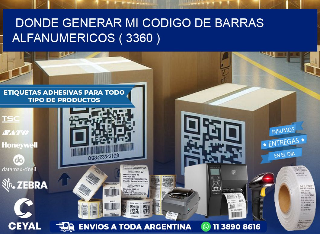 DONDE GENERAR MI CODIGO DE BARRAS ALFANUMERICOS ( 3360 )