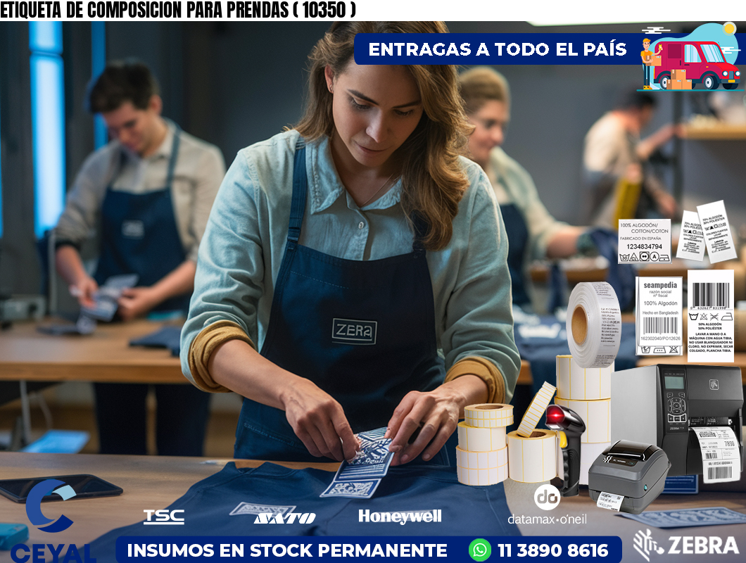 ETIQUETA DE COMPOSICION PARA PRENDAS ( 10350 )