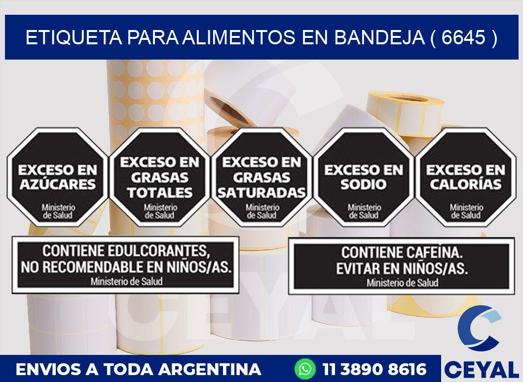 ETIQUETA PARA ALIMENTOS EN BANDEJA ( 6645 )