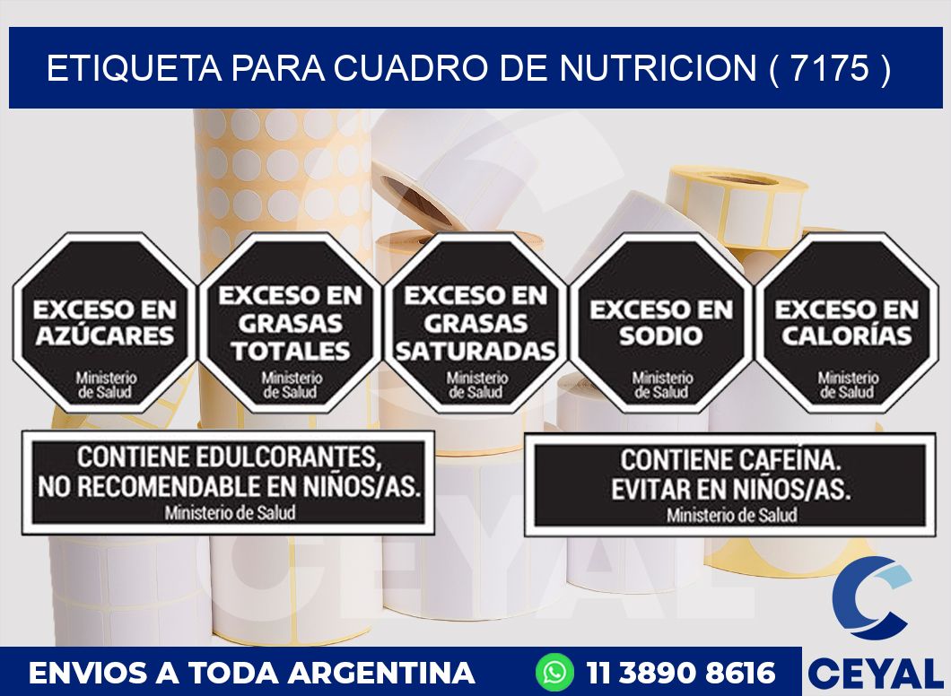 ETIQUETA PARA CUADRO DE NUTRICION ( 7175 )
