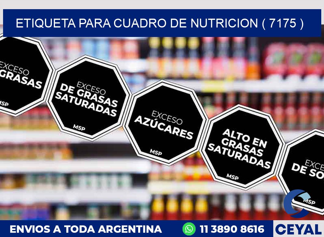 ETIQUETA PARA CUADRO DE NUTRICION ( 7175 )