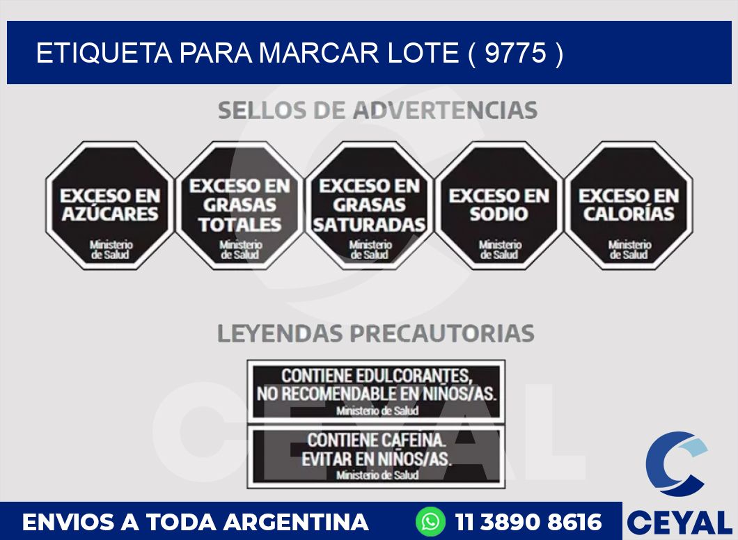 ETIQUETA PARA MARCAR LOTE ( 9775 )