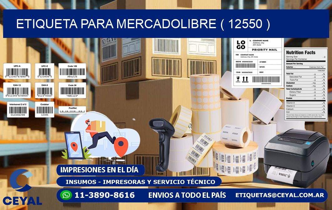 ETIQUETA PARA MERCADOLIBRE ( 12550 )