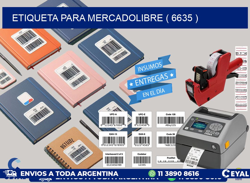 ETIQUETA PARA MERCADOLIBRE ( 6635 )