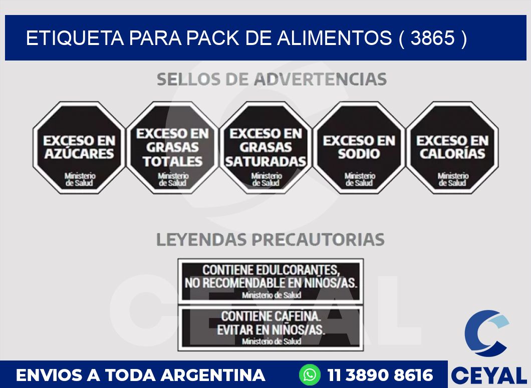 ETIQUETA PARA PACK DE ALIMENTOS ( 3865 )