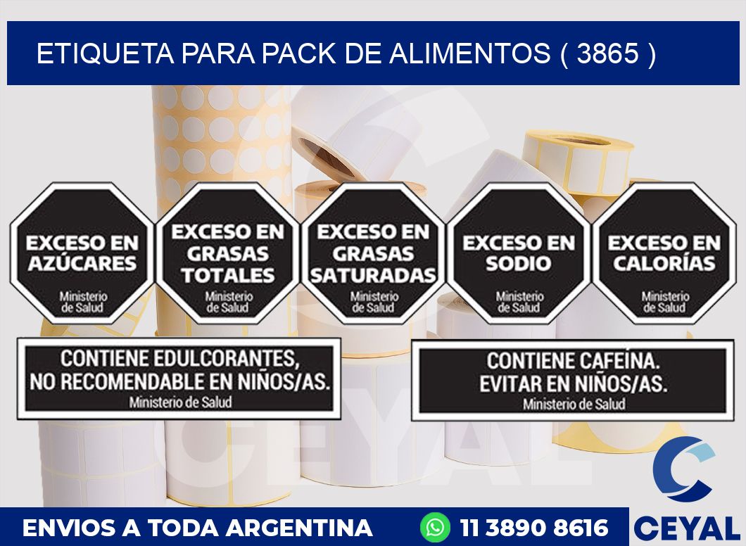 ETIQUETA PARA PACK DE ALIMENTOS ( 3865 )