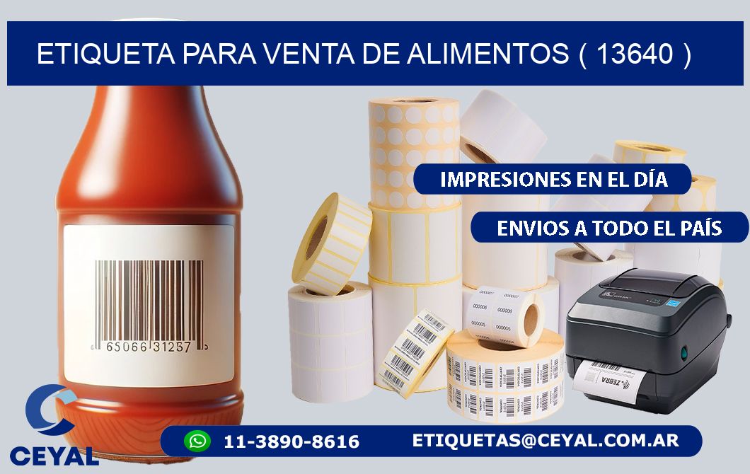 ETIQUETA PARA VENTA DE ALIMENTOS ( 13640 )