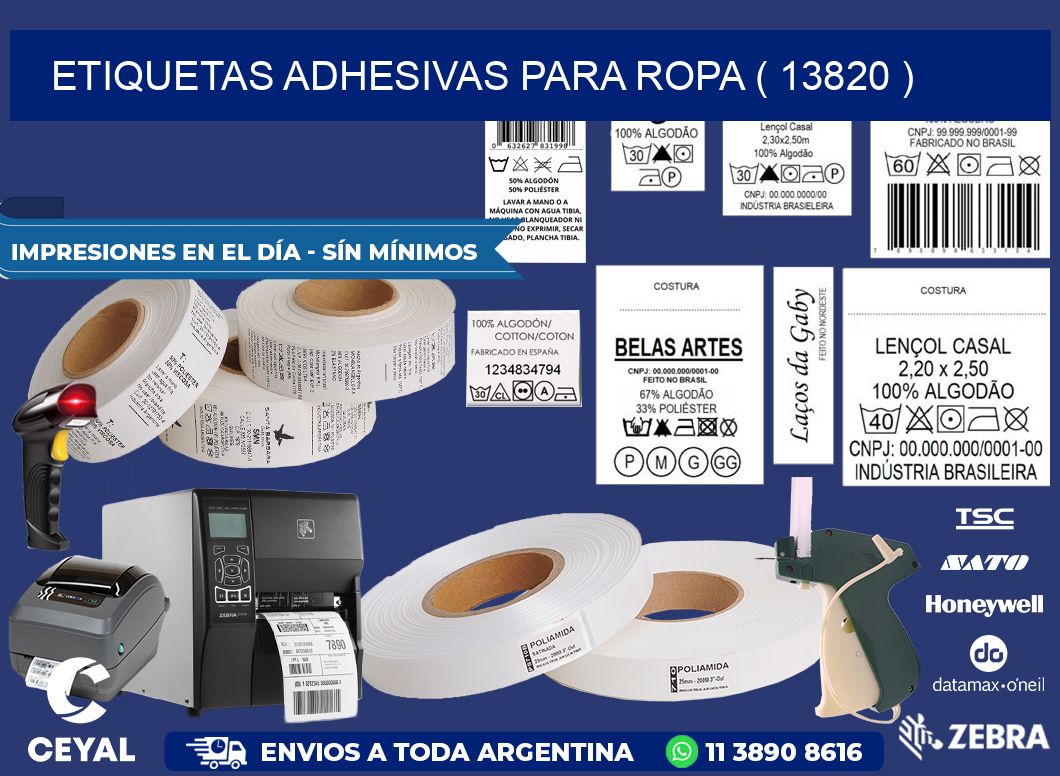 ETIQUETAS ADHESIVAS PARA ROPA ( 13820 )